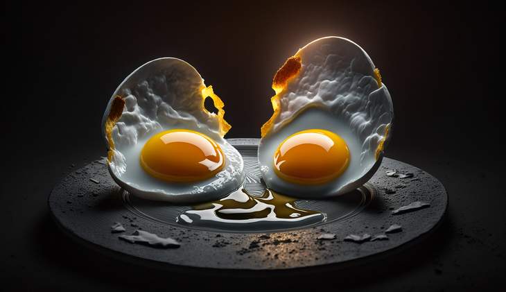 KI aller ChatGPT und Mid Journey | Speisefotografie | eggs sunny side up