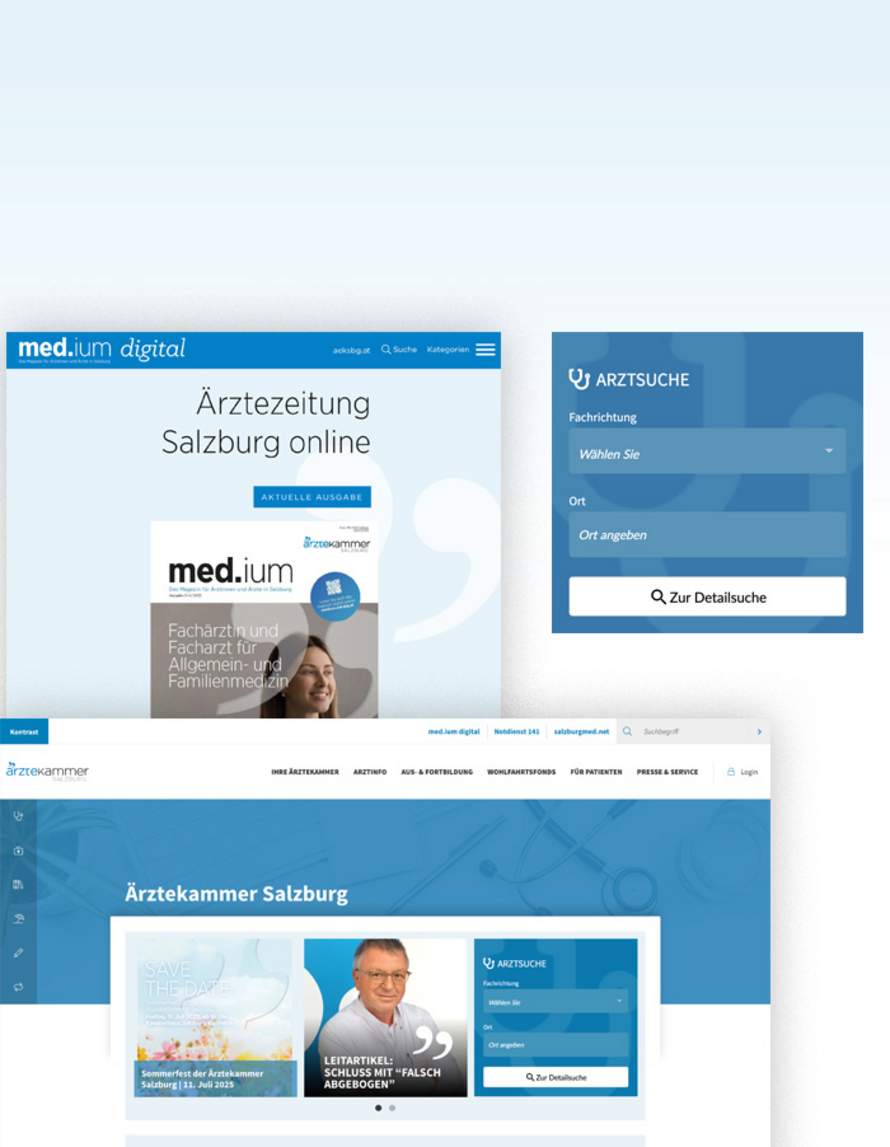 TYPO3 Portal für die Ärztekammern Salzburg