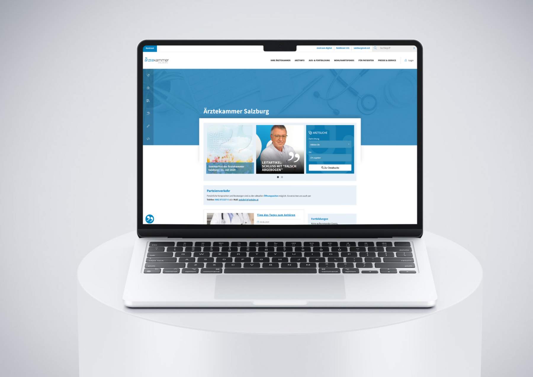 Ärztekammer für Salzburg / TYOP3 Website