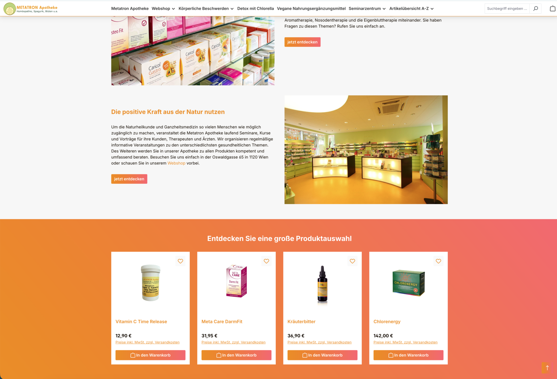 Modernes Web-Design Modernes und unkompliziertes Website-Design für die Apotheke Metatron