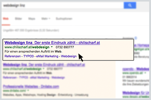 Google AdWords Anzeige Mit AdWords stehen Ihre Anzeigen ganz oben in den Suchergebnislisten.