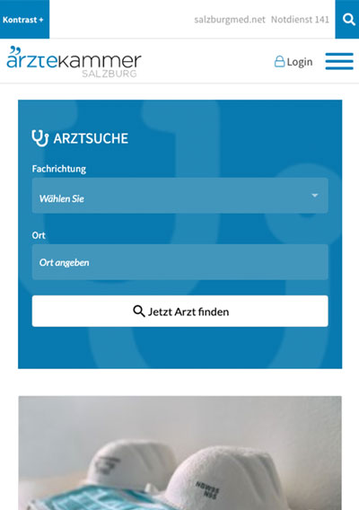 Ärztekammer für Salzburg / TYPO3 Website / responsive Website Ärztekammer für Salzburg / TYPO3 Website / responsive Website