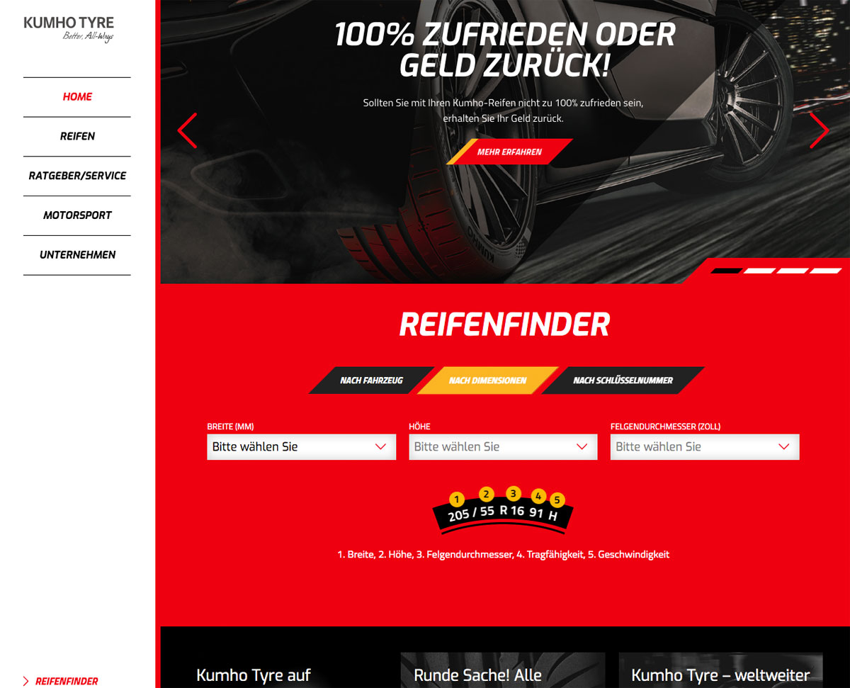 KUMHO TYRE Homepage KUMHO TYRE Homepage